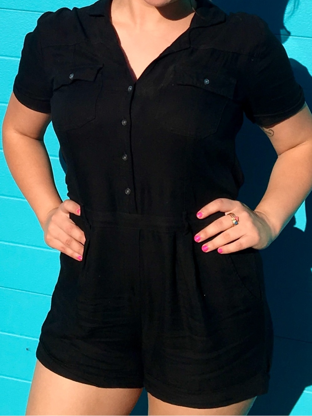 Hollister black romper